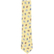 Altea Milano Men's Yellow / Blue Orange White Silk and Linen Paisley Necktie - One Size