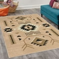 thumbnail image 2 of Southwestern Decorative Rug, Ethnic Illustration of a Zigzags Design Triangular Iconic Art Motifs, Quality Carpet for Bedroom Dorm and Living Room, 6 Sizes, Pale Mustard, by Ambesonne, 2 of 4
