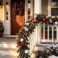 thumbnail image 5 of Strundghti Candy Cane Christmas Garland 6FT/9FT with Pinecones, Red Berries and Ball Ornaments — Bendable PVC Pine Vine for Indoor & Outdoor Holiday Decor, 5 of 7
