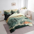 thumbnail image 3 of jejeloiu Chic Natural Scenery 7-Piece Twin Bedding Sets,Ink Painting Aesthetic Bedding Comforter Set,Teal Orange Sheet Sets For Adult,Super Cozy Room Decor Reversible, 3 of 8