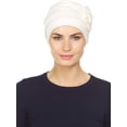 thumbnail image 3 of Beemo Women’s Gathered Pleated Chemo Turban - Comfortable and Stylish - Ivory, 3 of 4
