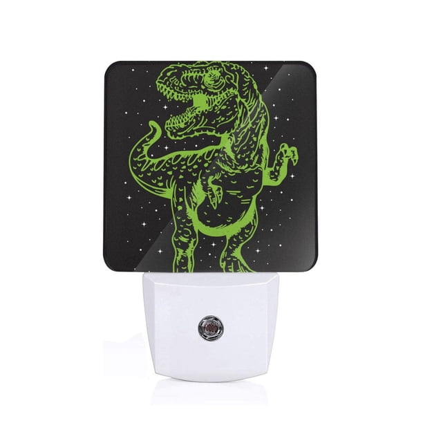 Balery DINOSAUR IN SPACE Luz Nocturna LED con Sensor Automático, Enchufe con Sensor Crepuscular, Luz Suave de 0.5W para Dormitorio, Pasillo, Baño-EU