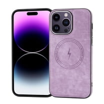 Magnetic Case for iPhone 15 Pro,Decase PU Leather Luxury Phone Cover Support Wireless Charging Slim Lightweight Shockproof Mag Safe Shell,for Apple iPhone 15 Pro 6.1" - Purple