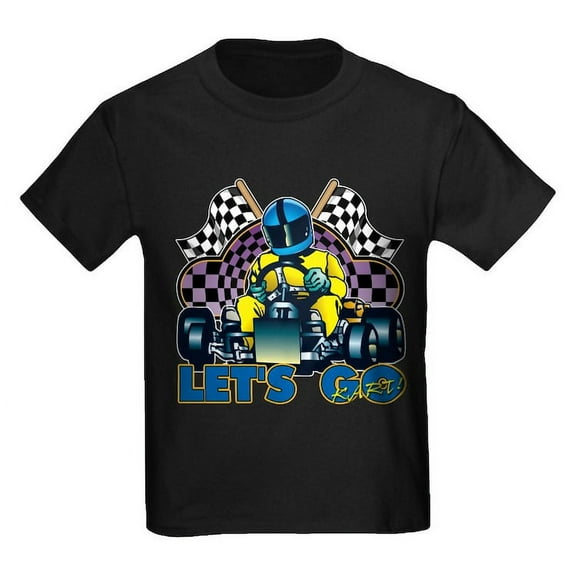 CafePress - Let's Go Kart! Kids Dark T Shirt - Dark T-Shirt Kids XS-XL