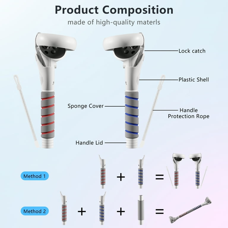 Prociv Controller Handle Attachments for Oculus Quest 3S, 3,