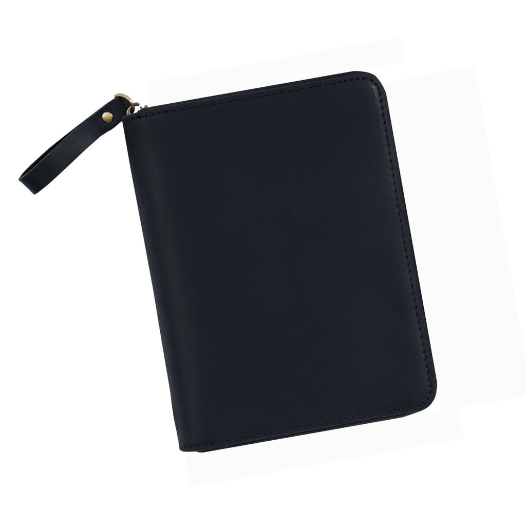 Zippered Leather Cover for 3.5x5.5Inch Pocket Journal Notebook Field Notebook
