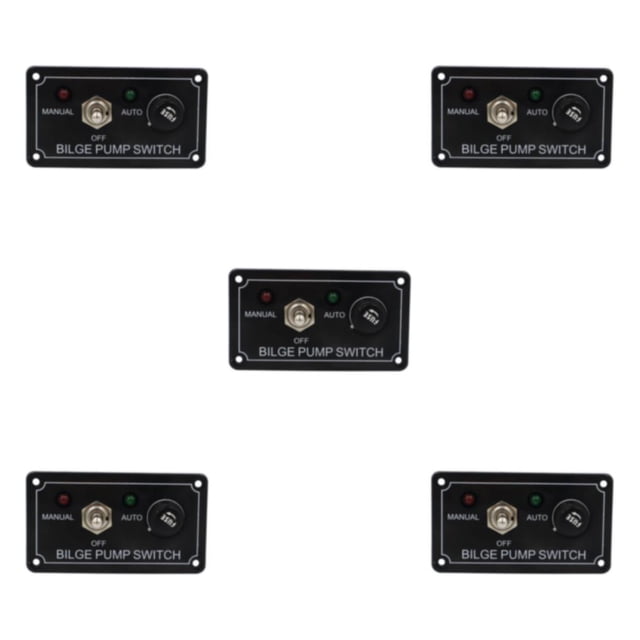 ZheElen Black Pump Switch Panel Boat Pump ATV Rv Manual Off Toggle Rocker Switch Bilge 5Set