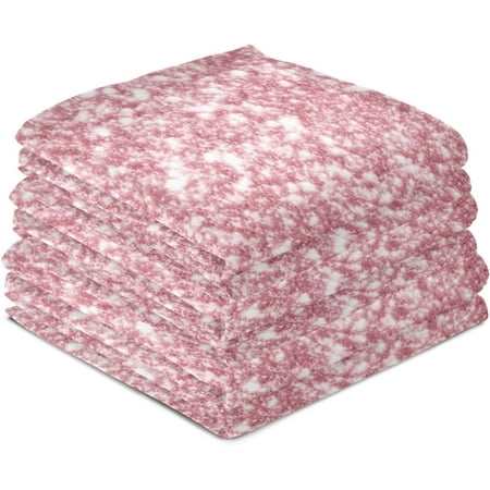 

Coolnut Pink Shiny Glitter Kitchen Dish Towels Set of 6 Dishcloths Absorbent Soft Towels Hand Towels Tea Towels 18 x 28