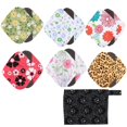 thumbnail image 1 of stanreset 6 Pcs Serviettes Hygiéniques Réutilisables Lavables 4 Couches Imperméables avec Sac de Rangement, 1 of 4