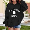 thumbnail image 2 of Zylarhe Halloween Sweatshirts for Kids Girls Hoodies Sweatshirts Stylish Print Pullover Halloween Long Sleeve Hooded Pocket Black 6-7 Years, 2 of 4
