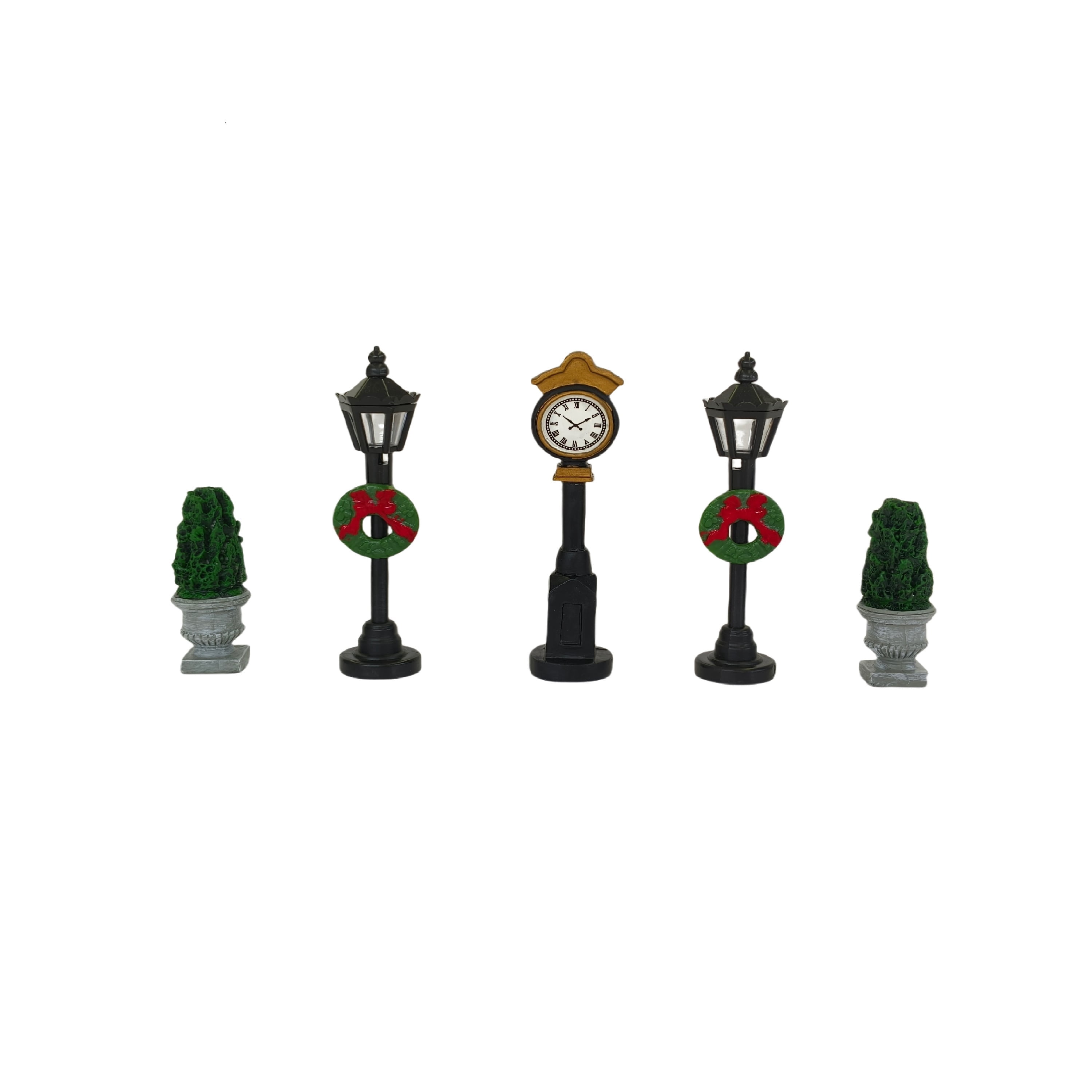 Christmas Village Decorative Figurine Accessory Set, Multicolor, 9 Pieces, by Holiday Time