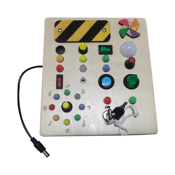 Tablero de madera con luz, juguete de aprendizaje sensorial Montessori, panel de interruptores de actividades Estilo A