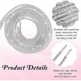 thumbnail image 3 of Triani 1Pairs (2 laces) Rhinestone Shoe Laces 47 Inch Crystal Glitter Rope Bling Drawstring Replacement Cords for Shoelaces (Silver), 3 of 7