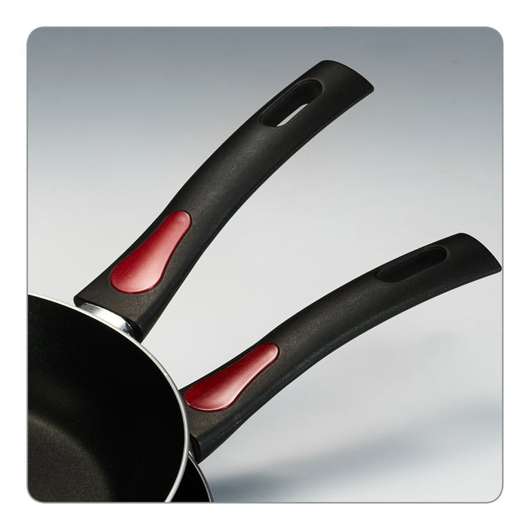 Choice 10 Aluminum Non-Stick Fry Pan with Red Silicone Handle