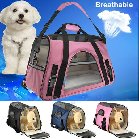 Soft Pet Carrier - Pet Carriers Soft Sided Carry Small Cats / Dogs Comfort Travel Bag Airline Approved, Black
