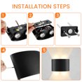 thumbnail image 4 of Muyoka Lámpara de pared de aluminio LED 4/6 Luz de pared exterior 4W 3000K / (W 3200K) Luz de porche exterior IP65 Aplique de pared impermeable Aplique de pared de arco nórdico para jardín Patio Calza Muyoka Hogar, 4 of 7