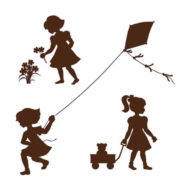 E 5-1407 Silhouette Girls - Paint It Yourself