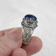 thumbnail image 5 of Filigree Art Lapis Lazuli Gemstone Crown Design Women Silver Cocktail Ring, 5 of 6
