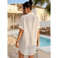 thumbnail image 4 of MOYIKO Women Swimsuit Coverup Shirt Dress Button Down Bathing Suit Cover Up Beach Vacation Outfits, 4 of 7