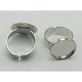 thumbnail image 4 of U8MO 10 Silver Brass Wide Adjustable Ring With Round Blank Cabochon Setting 16mm 20mm-20mm, 4 of 7