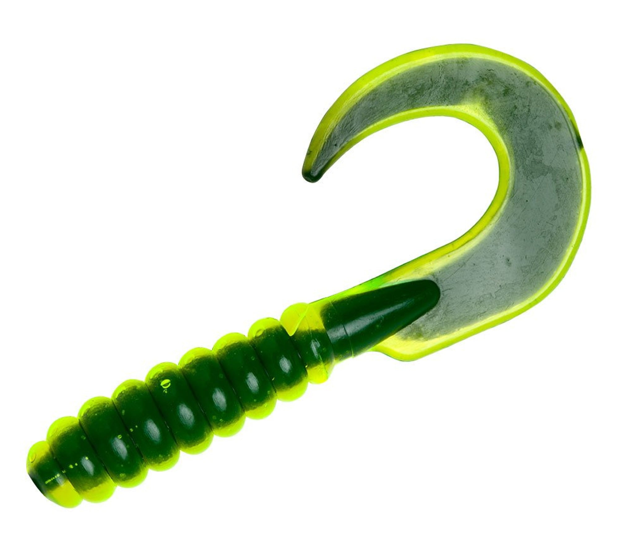 Yum Lures Walleye Grub Chartreuse/Black Core 3" Fishing Bait YWGR352