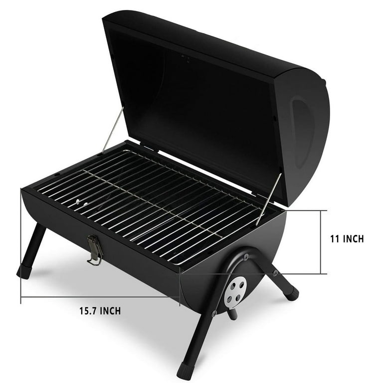 Portable Charcoal Grill, Small BBQ Smoker Grill, TableTop Barbecue Charcoal  Grill for Outdoor Camping Garden Backyard Cooking Picnic Traveling (Green)
