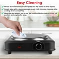 thumbnail image 3 of 1200W Portable Electric Infrared Burner with 7.5" Glass Cooktop Stepless Temp Control Countertop Single Hot Plate Stove for Home RV Camping, 3 of 9