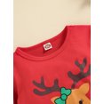 thumbnail image 4 of FOCUSNORM 2Pcs Baby Girls Christmas Outfits, Girls Printed Tops + Bell-Bottom Pants, 4 of 9