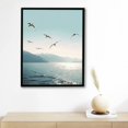 thumbnail image 4 of ONETECH Framed Ocean Wall Art Beach Tropical Prints Bathroom Decor Canvas Turquoise Seascape Mint Green Paintings Coastal Pictures Palm Tree Artwork for Bedroom Living Room12x16in, 4 of 4