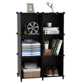 thumbnail image 6 of Cube storage rack, storage cube bookshelf, 6-grid wardrobe rack and storage rack, DIY stackable plastic clothing rack, suitable for bedrooms and homes, 6 of 6