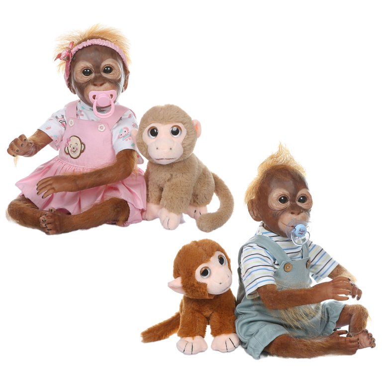 ZUARFY 20.5 inch 52 cm Reborn Baby Dolls Lovely Monkey Doll Soft