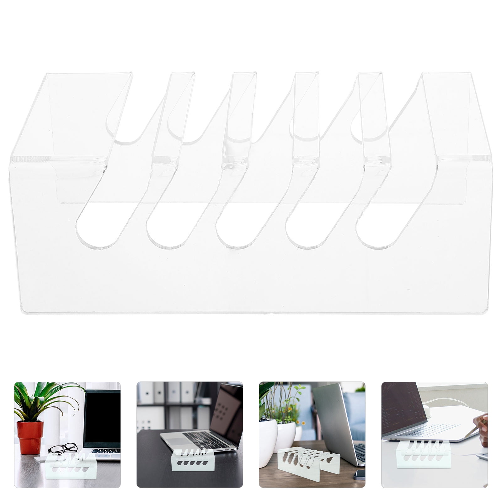 ETHZZLE Transparent Acrylic Phone Display Stand for Desk Multi Function Mobile Phone and Tablet Holder