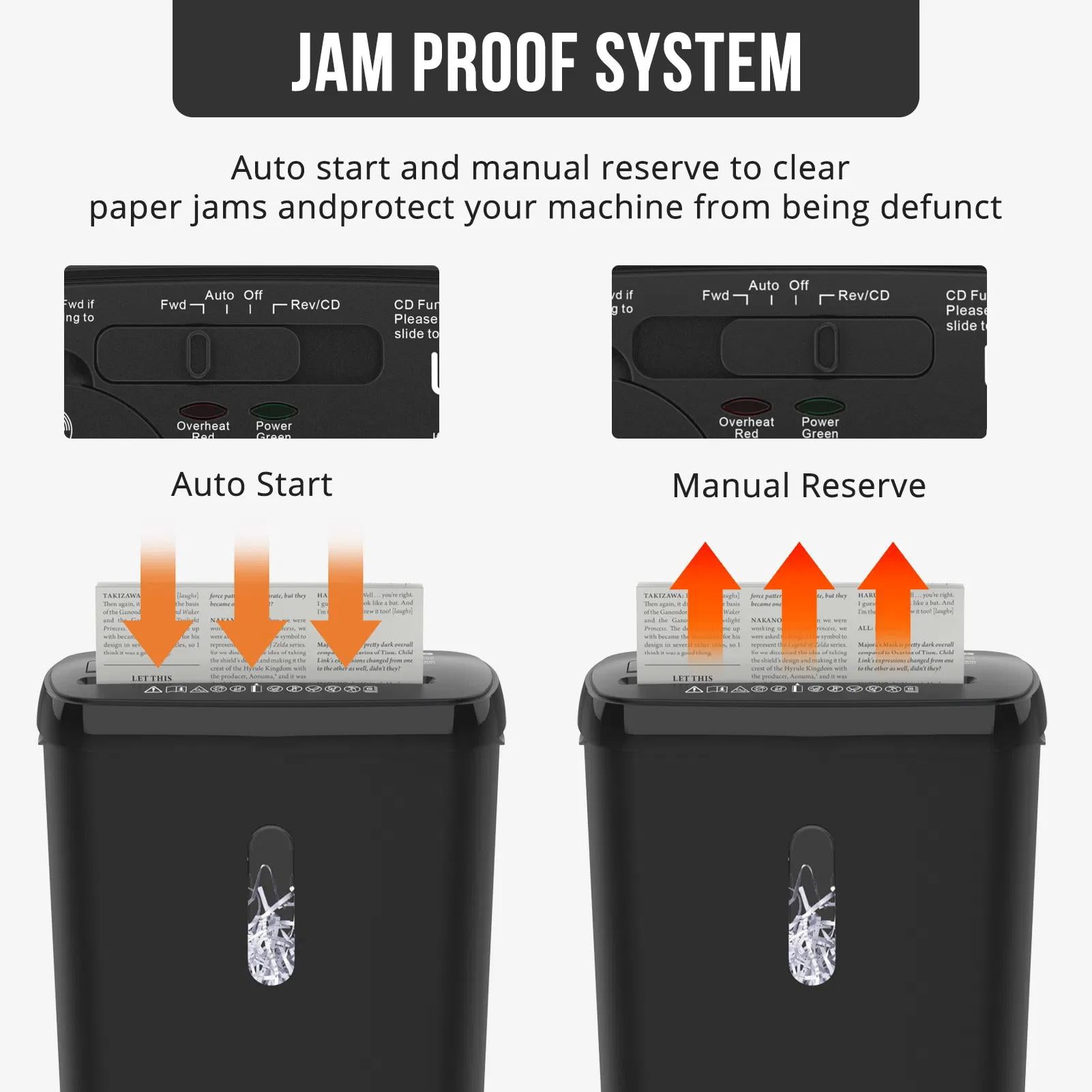 Home Office Paper Shredder, 10 Sheet Strip Cut with Gallon Basket, CD & Credit Card Shredder Durable & Fast