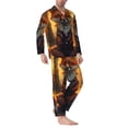 thumbnail image 2 of KLL Sunset Maple Tree Fox Sleepwear Mens Flannel Pajamas,Long Cotton Pj Set, 2 of 7
