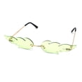 thumbnail image 2 of Unique Hot Rod Flame Shape Retro Cat Eye Funky Sunglasses Gold Green, 2 of 3