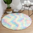 thumbnail image 6 of TERGAYEE Bedroom Rug Round Rug Rainbows Color Rug Suitable for Kids Rooms Decoration Suitable for Girls Bedroom Nursery Classroom Soft Plushs Rug, 6 of 6