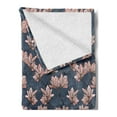thumbnail image 2 of Flowers Soft Flannel Fleece Throw Blanket, Pattern with Magnolia Flowers in Japanese Style Tender Nature Garden, Cozy Plush for Indoor and Outdoor Use, 50" x 70", Dark Blue Coral, by Ambesonne, 2 of 5