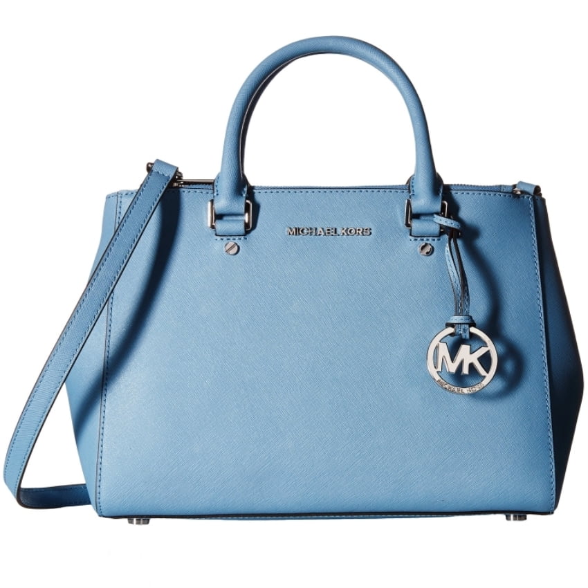 michael kors sutton saffiano blue leather satchel