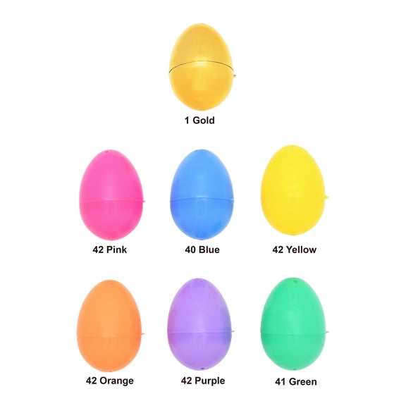 Multicolor Bright Eggs with Gold Egg, 2", 250 Count, Easter by Way To Celebrate