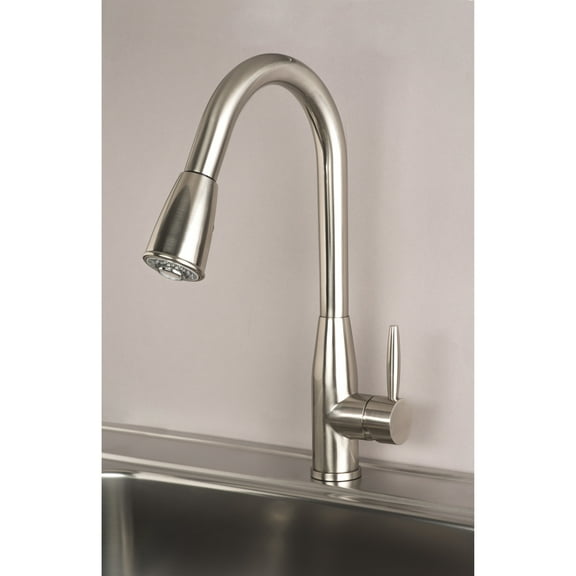 Builders Shoppe Contemporary Single Handle 16" Pull-Down Kitchen Faucet Silver Stainless Steel Finish