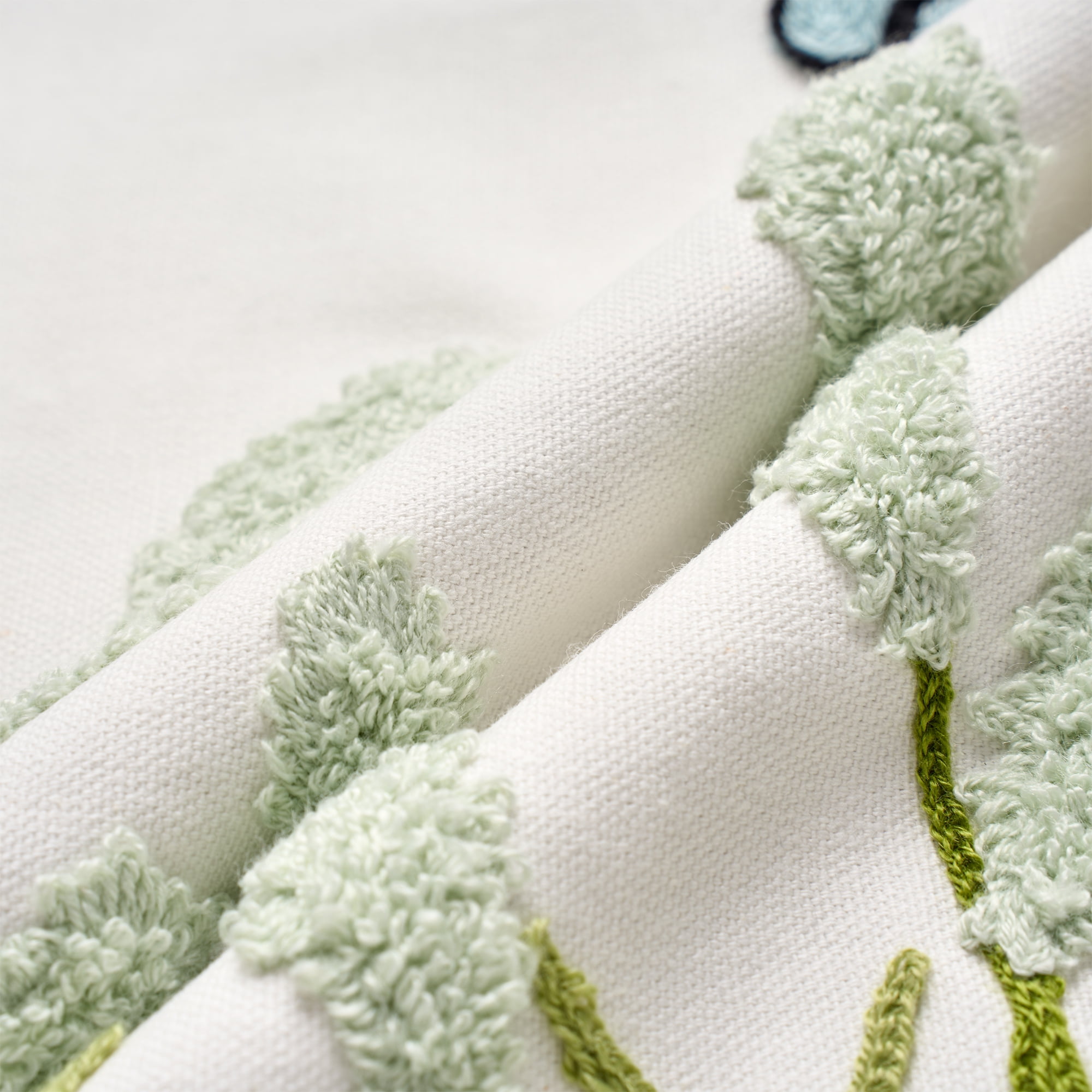 Unique Bargains Cotton Boho Plant Embroidery Soft Square Throw Pillow Covers Green