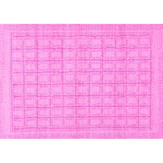 Ahgly Company Indoor Rectangle Solid Pink Modern Area Rugs, 2' x 5'