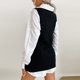 thumbnail image 5 of Suéter de chaleco sin mangas de punto de color sólido dividido informal a la moda para mujer Fridja  hjk128, 5 of 5