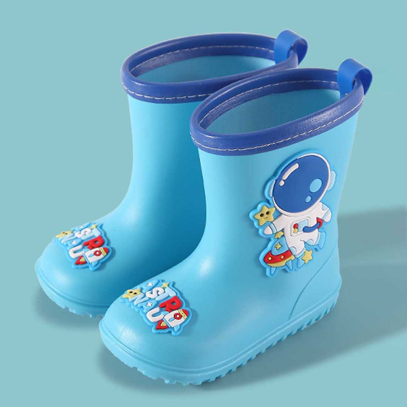 Toddler Girl Rain Boots Breathable and Soft Waterproof Toddler Rainboots Kids Outdoor Water Shoes Blue 2.5-3 Years