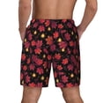 thumbnail image 2 of Lsque Mens Swim Trunks Beautiful Maple Leaf Lantern Pattern - Bathing Suit Compression Liner - Beach Swim Shorts Swimwear - (S-3XL) - Stretch Quick Dry -Small, 2 of 9