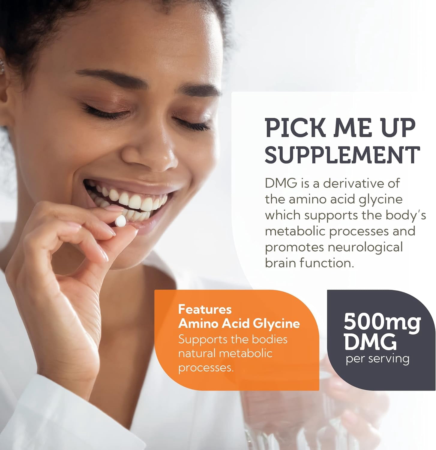 Zahler DMG 500mg - DMG Dimethylglycine Supplement for Endurance & Immune System Support - DMG Supplements with Amino Acid Glycine - Nootropic Brain Supplement - Kosher 1 a Day Tablets 90 Count