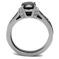 thumbnail image 5 of Womens Light Black Ring Anillo Para Mujer Stainless Steel Ring Synthetic Glass in Jet Adley, 5 of 5
