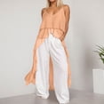 thumbnail image 2 of Vestido informal para mujer: cuello en V con volantes asimétricos, tirantes, ligero, de verano, 2 of 8