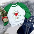 thumbnail image 1 of ICHUANYI Liquidación Camisa navideña para mujer Temporada navideña: regalo para amante Camiseta de manga larga Camiseta con costuras a juego de colores para mujer ICHUANYI WER202308245092, 1 of 7