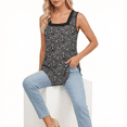 thumbnail image 3 of VOGRACE Casual Pleated Comfy Chic Square Neck Sleeveless Tunic Tops for Women, 3 of 5
